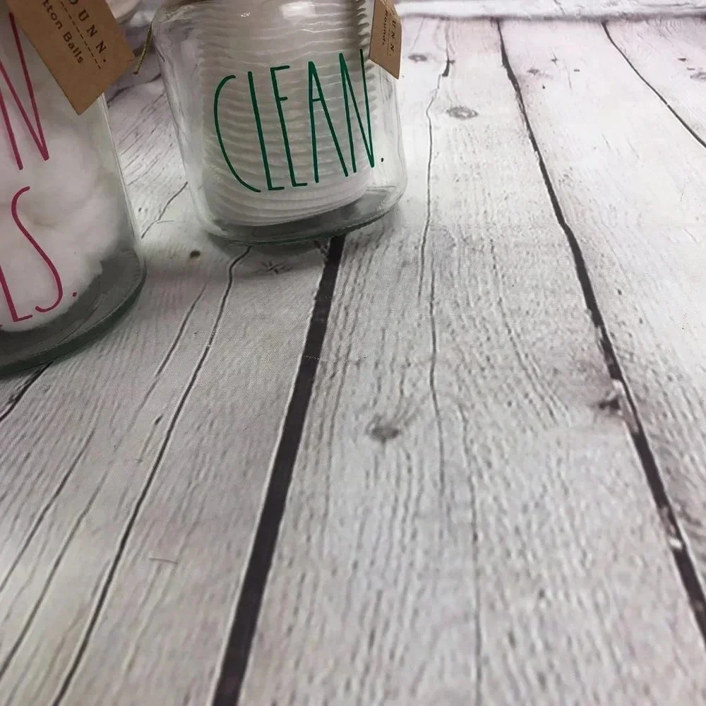 NWT Rae Dunn COTTON BALLS & CLEAN Jars